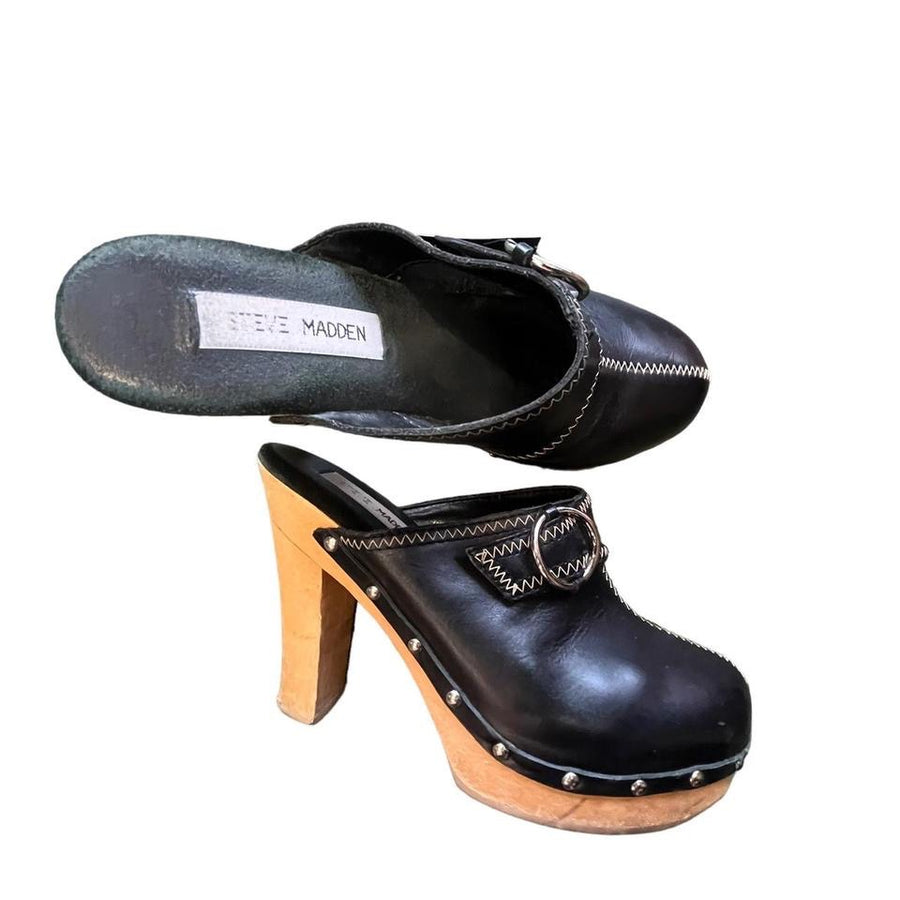 Y2K STEVE MADDEN CLOGS BLACK ‘7’ - 2000S