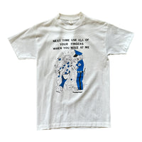 FUNNY POLICEMAN T-SHIRT WHITE ‘SMALL’ - 1980S