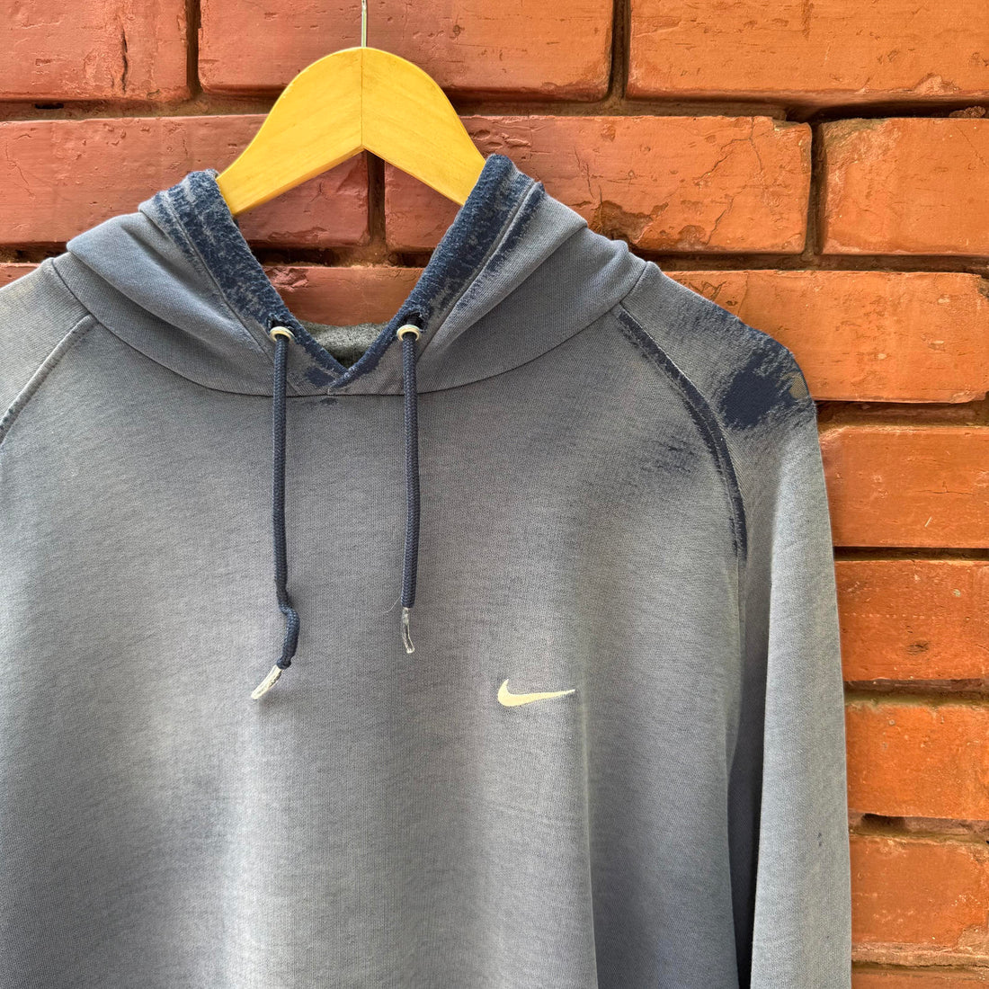 Vintage 2000's Faded Thrashed Navy Nike Pullover Essentials Hoodie XL