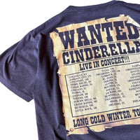 1989 CINDERELLA TOUR TEE BLACK LARGE - 1980S