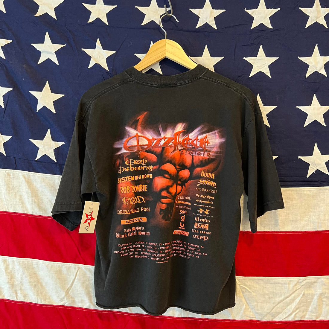 Vintage Ozzfest T Shirt 2002 Ozzy Osbourne Medium Cropped