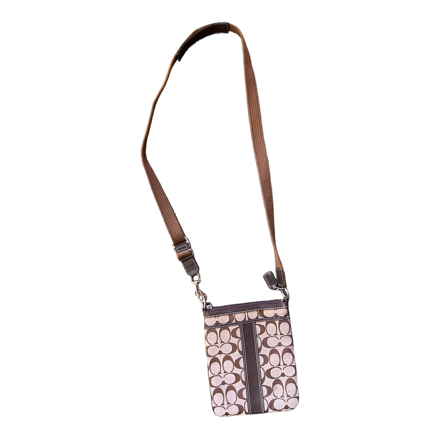 Y2K COACH SIGNATURE SWINGPACK CROSSBODY MESSENGER BAG BROWN - 2000S