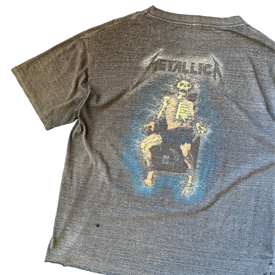 1989 METALLICA “RIDE THE LIGHTNING” SMOKED OUT BLACK T-SHIRT ‘XL’ -1980S