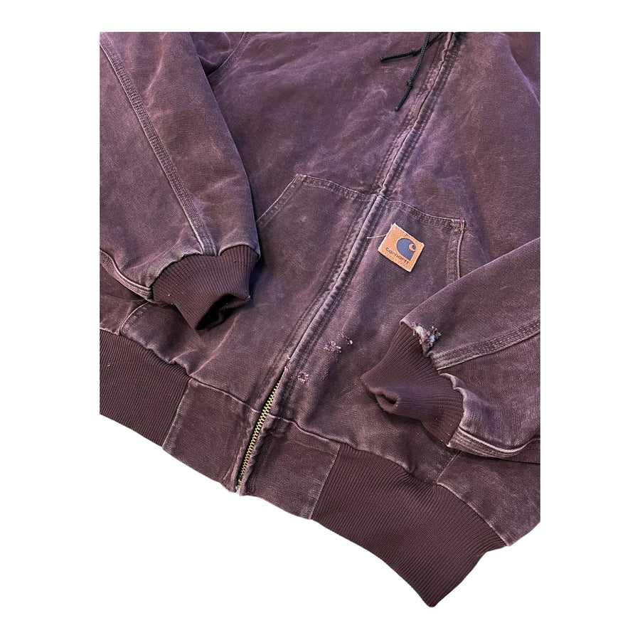 CARHARTT HOODED WORK JACKET USA MADE PURPLE XXL - 1990S