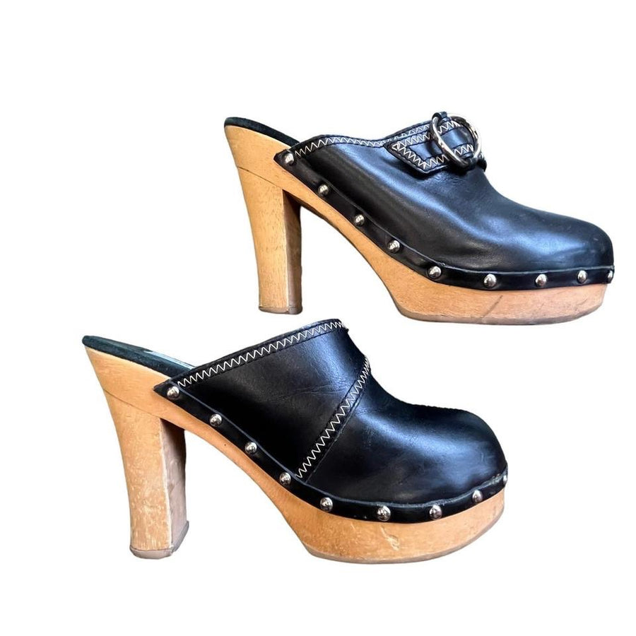 Y2K STEVE MADDEN CLOGS BLACK ‘7’ - 2000S