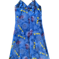 90'S ASIAN INSPIRED MAXI DRESS BLUE 'MEDIUM' - 1990S