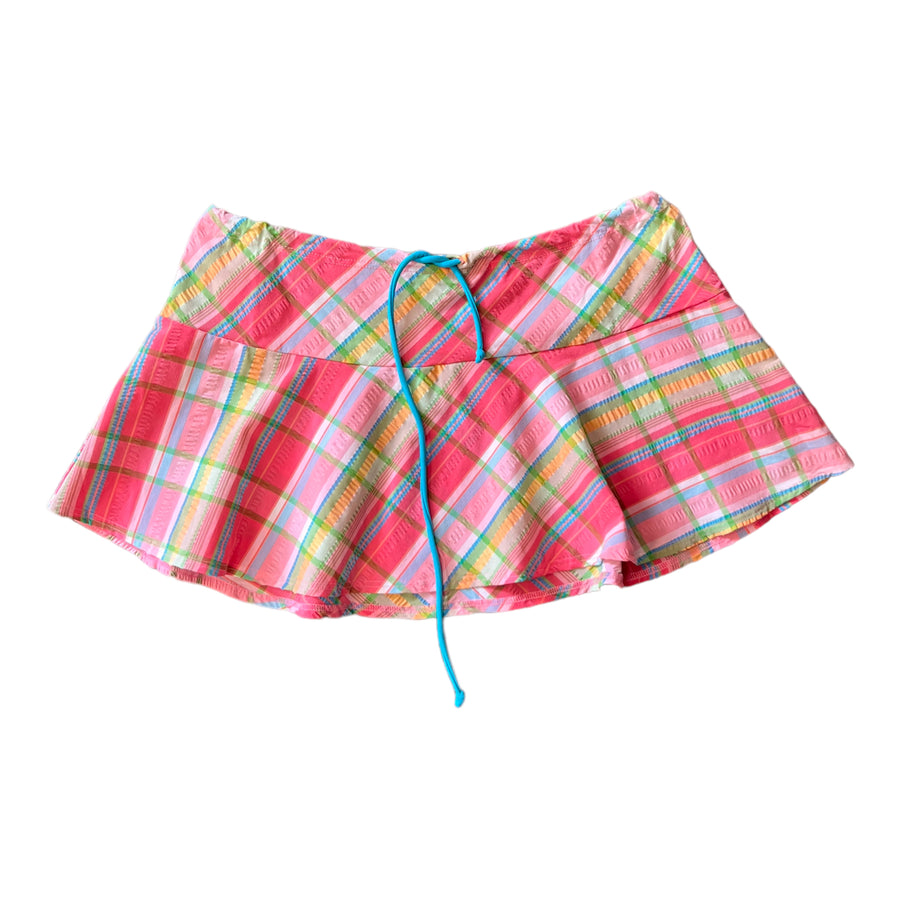 Y2K ESPIRIT PLAID MINI SKIRT PINK/MULTI 'MEDIUM' - 2000S