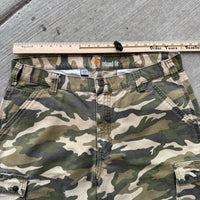 Carhartt Light Camo Cargo Green Tan Workwear Pants 36 x 34