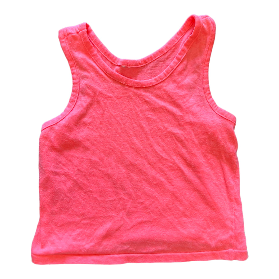 80’S RACERBACK CROP TANK TOP BRIGHT PINK ‘XSMALL’ - 1980S