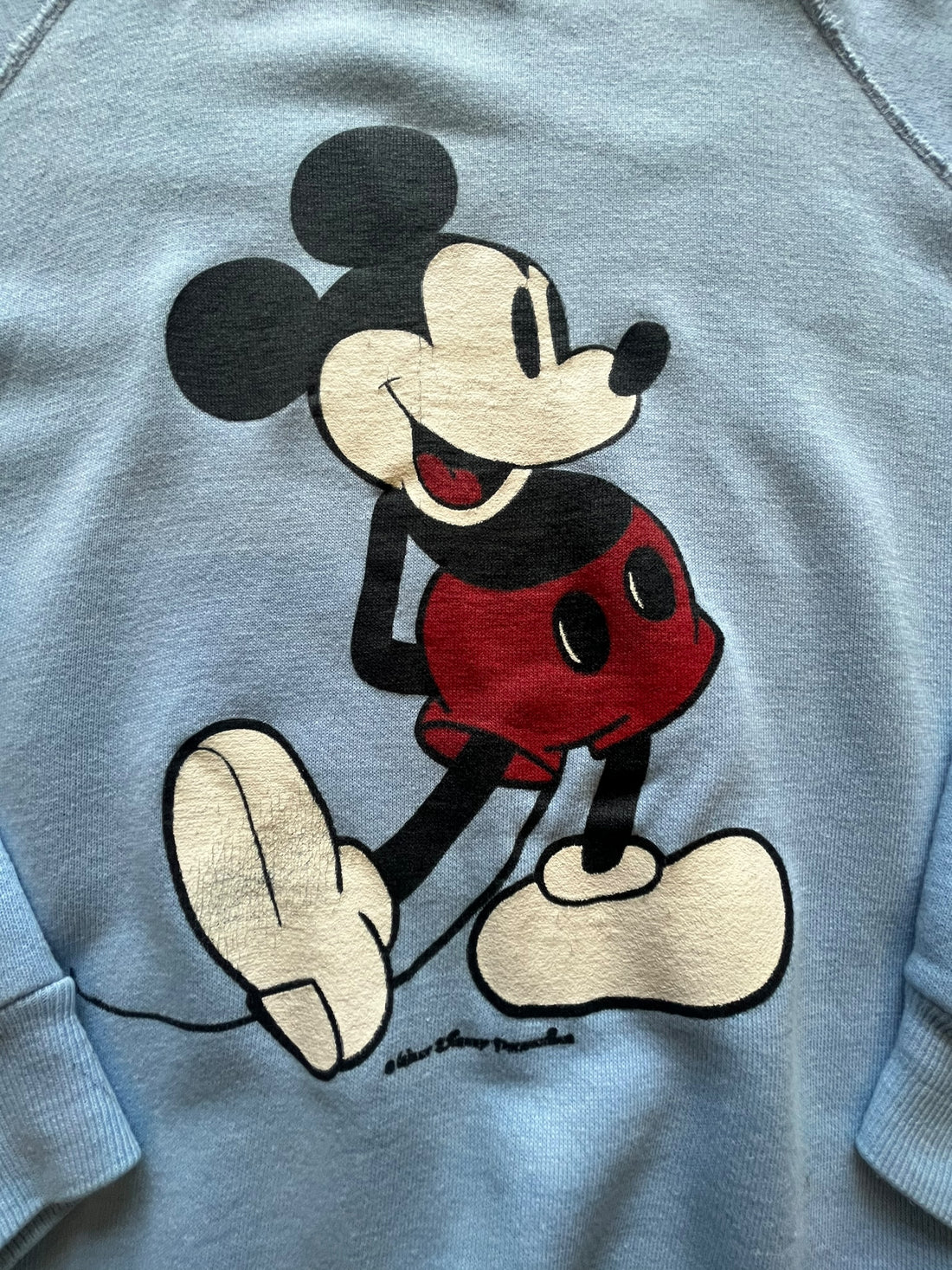 80’S DISNEY MICKEY MOUSE SWEATSHIRT BABY BLUE LARGE - 1980S