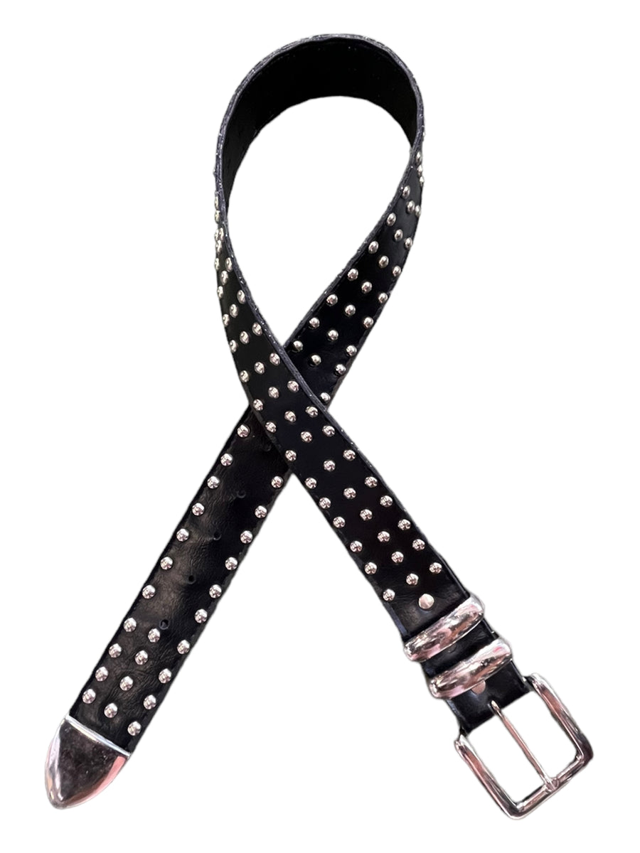 90S ROUND STUDDED BELT BLACK '32' - 1990S