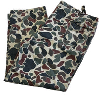 HANDMADE BUTTON FLY DUCK CAMO PANTS - WAIST 40