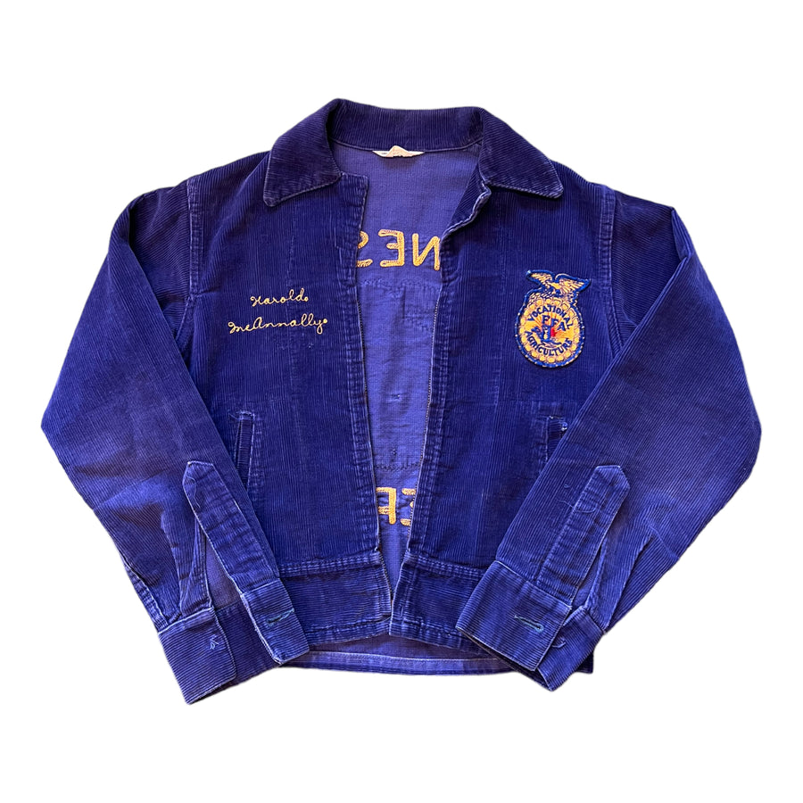 SUMMERTOWN FFA CORDUROY JACKET BLUE ‘SMALL’ - 1950S