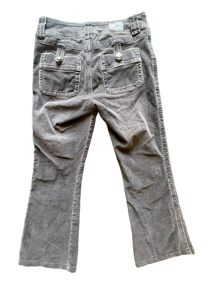 Y2K DEPARTMENT OF PEACE CORDUROY FLARED PANTS 'SIZE 6' - 2000S