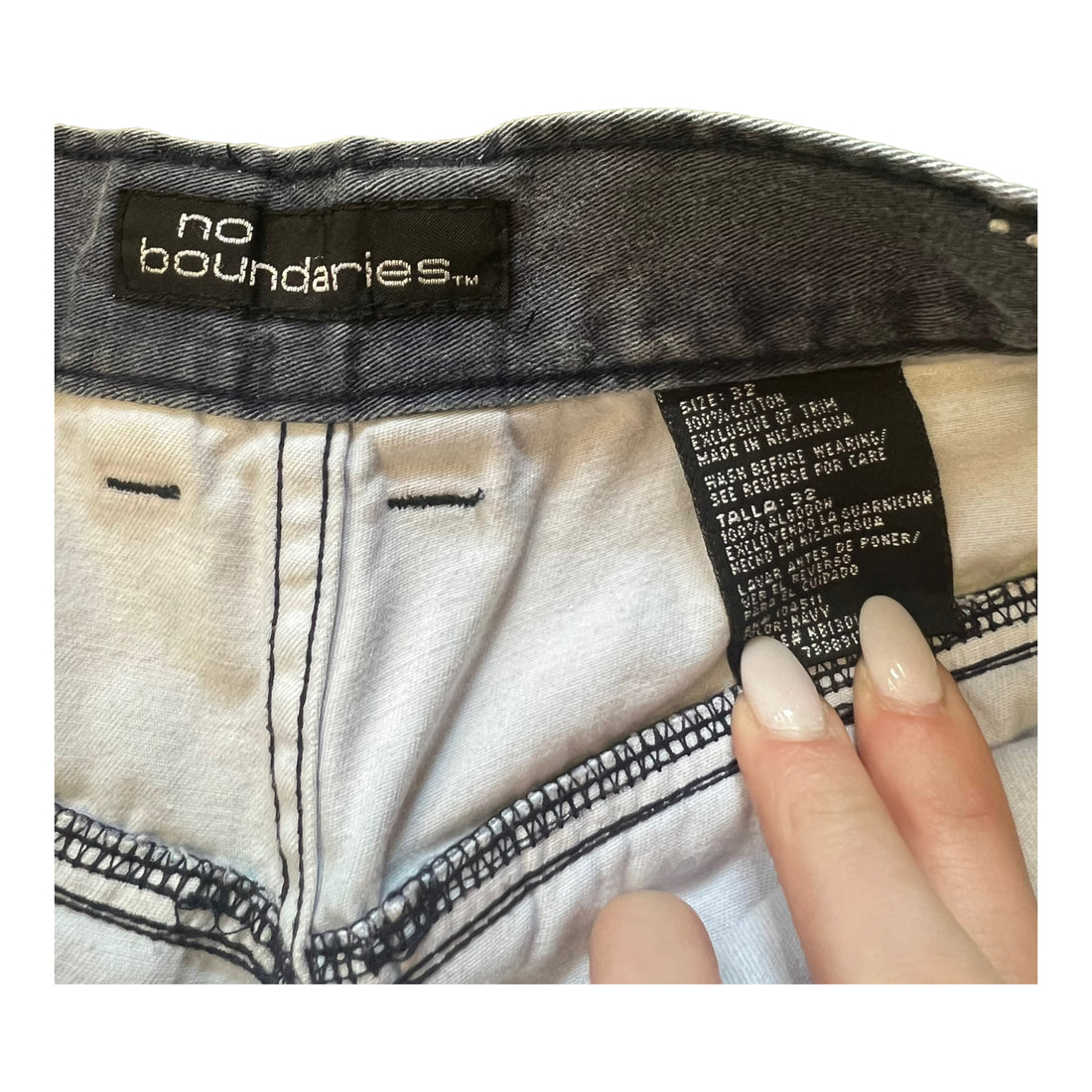 Y2K NO BOUNDARIES CARGO SHORTS NAVY '32' - 2000S