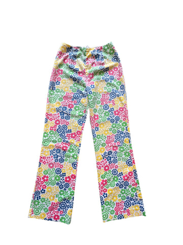 1960’S TALBOTS FLORAL TROUSERS RAINBOW WAIST 24 - 1960S