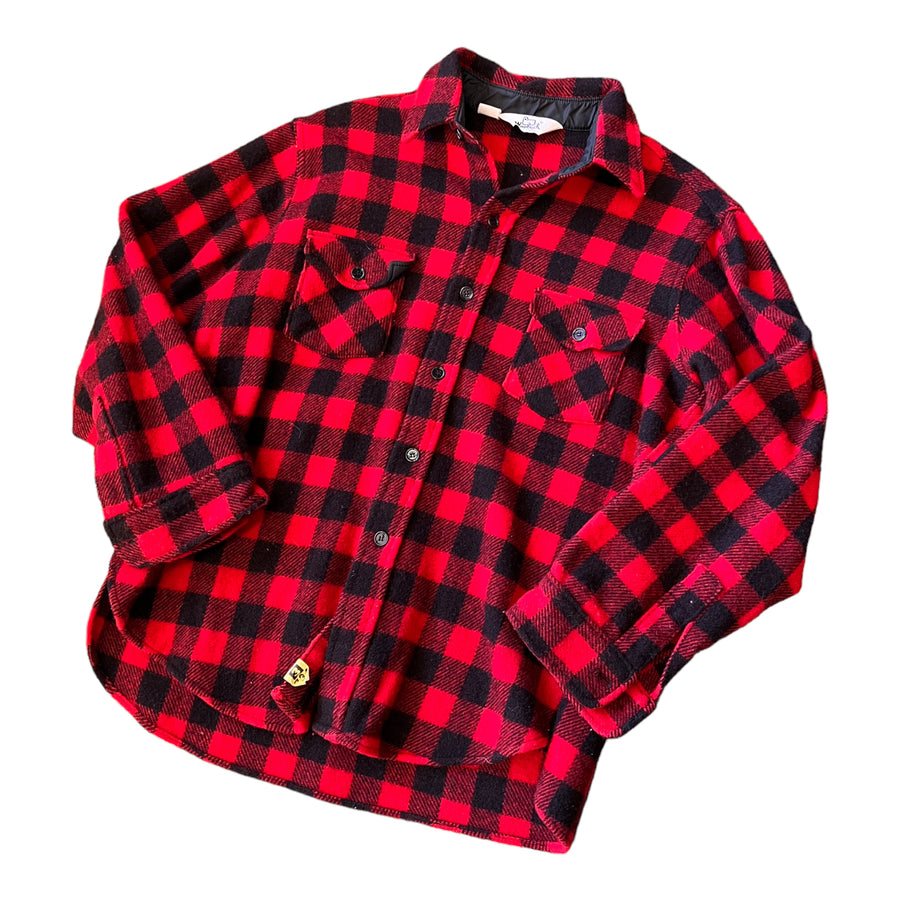 WOOLRICH BUFFALO PLAID BUTTON DOWN RED ‘LARGE’ - 1980S