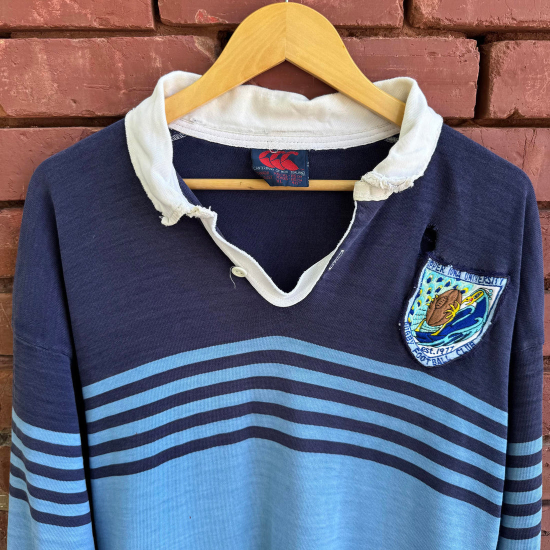Vintage 90's Canterbury of New Zealand Upper Iowa University Rugby Shirt Ls Xl