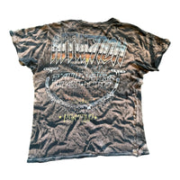 Y2K AFFLICTION LACE UP BAND TEE BROWN 'MEDIUM' - 2000S