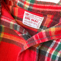BIG MAC FLANNEL BUTTON DOWN RED ‘MEDIUM’ - 1970S