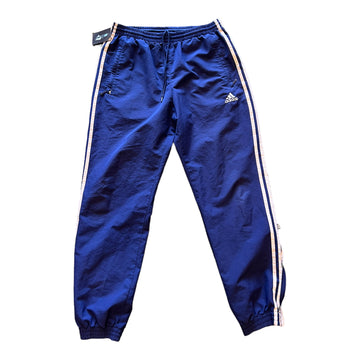 Y2K ADIDAS ANKLE ZIP TRACK PANTS NAVY/GREY ‘MEDIUM’ - 2000S