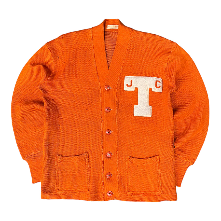 UNIVERSITY OF TENNESSEE ORANGE VARSITY CARDIGAN ‘LARGE’ - 1950S
