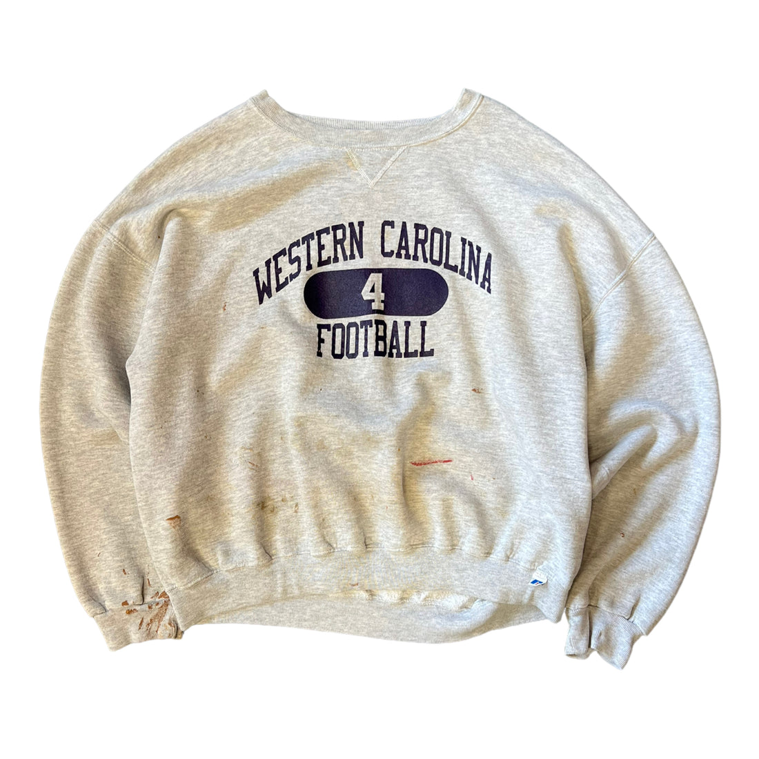 RUSSELL WESTERN CAROLINA FOOTBALL SWEATSHIRT GREY ‘LARGE’ - 2000S