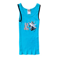 Y2K LOONEY TOONS I’M WITH THE BAND SKUNK RACERBACK TANK TOP TEAL ‘SMALL’ - 2000S