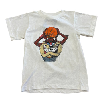 1998 LOONEY TOONS TAZ DUNK BABY TEE WHITE ‘YOUTH MEDIUM’ - 1990S