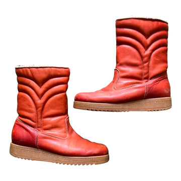 90S HUSH PUPPIES LINED BOOTS TERRA COTTA '8' - 1990S