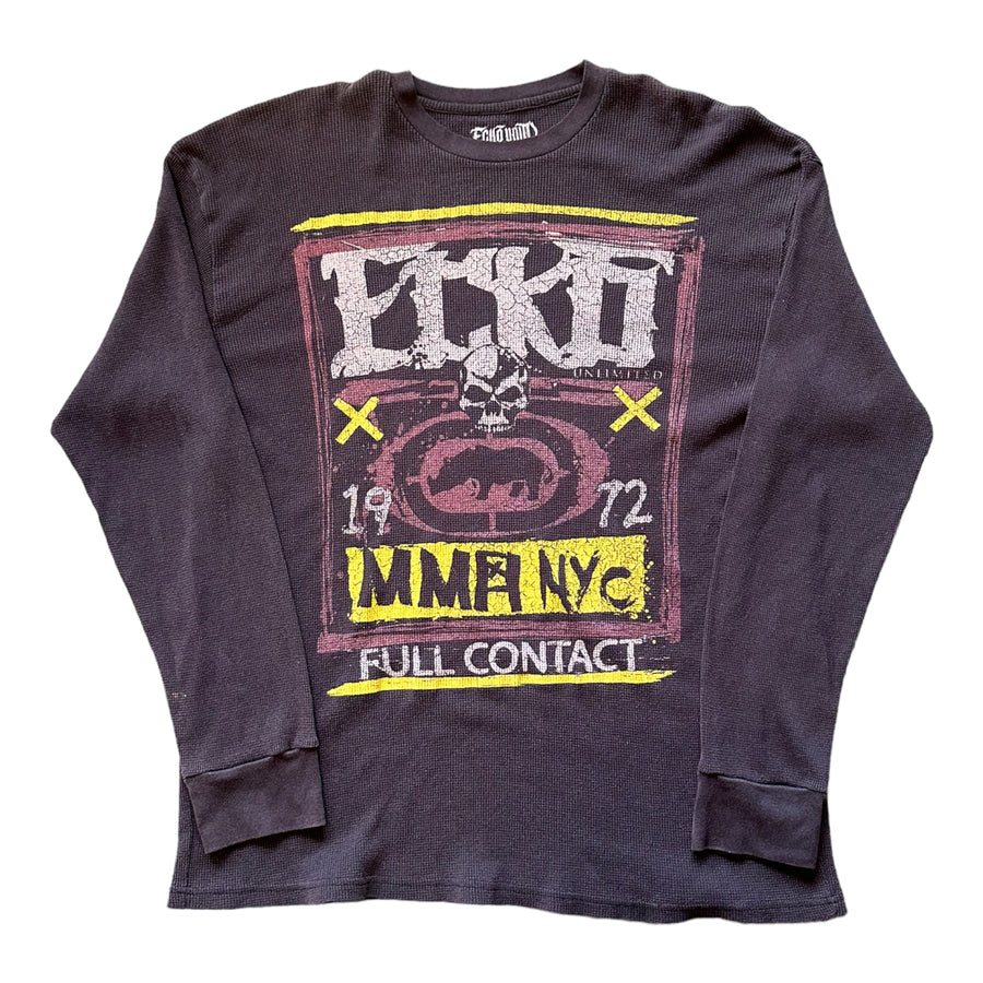 ECKO UNLIMITED THERMAL LONG SLEEVED T-SHIRT BLACK ‘XXL’ - 2000S
