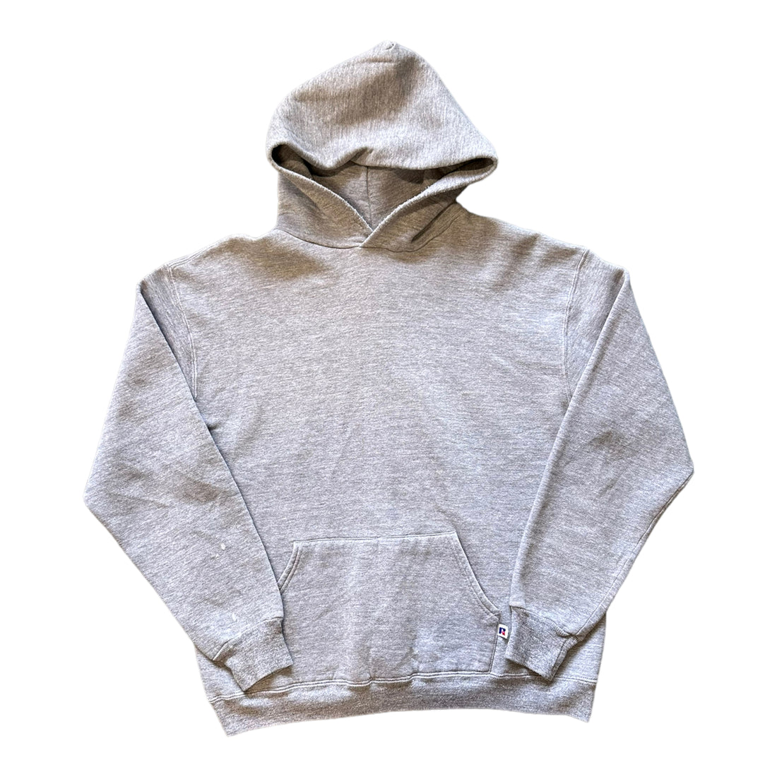 RUSSELL USA MADE BLANK HOODIE GREY ‘LARGE’ - 1980S