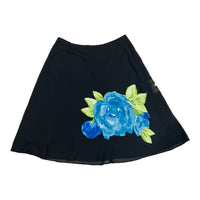 Y2K BLUE ROSE MIDI SKIRT BLACK ‘10’