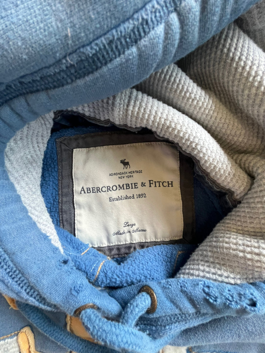 Y2K ABERCROMBIE BLUE JAY HOODED PULLOVER - LARGE