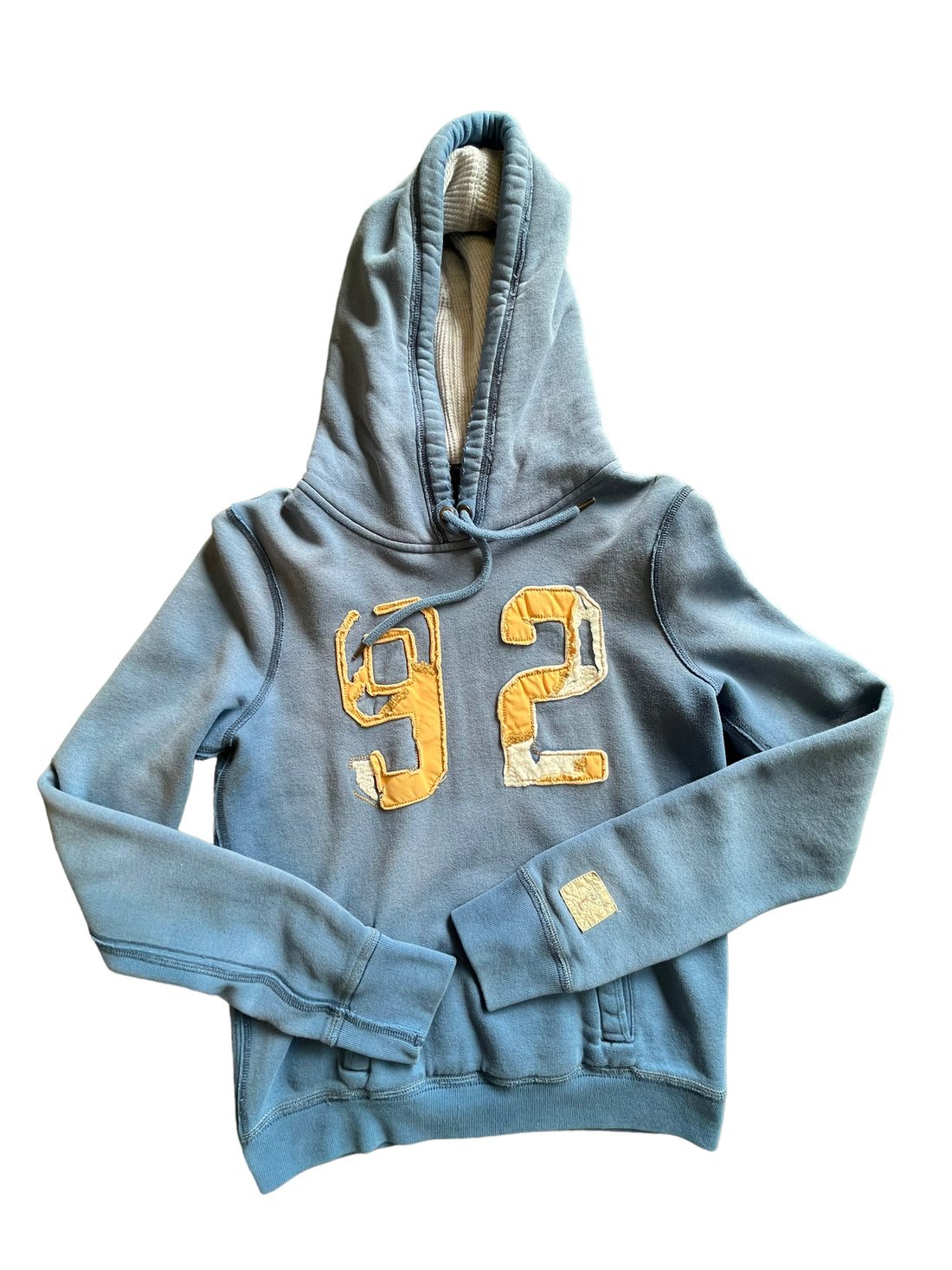 Y2K ABERCROMBIE BLUE JAY HOODED PULLOVER - LARGE