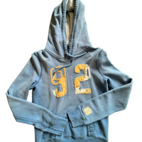 Y2K ABERCROMBIE BLUE JAY HOODED PULLOVER - LARGE