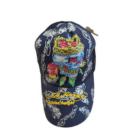 Y2K ED HARDY NAVY BEDAZZLED SNAP BACK