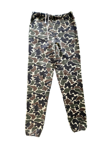 80’S RUSSELL SPORTS CAMO SWEATPANTS GREEN - LARGE
