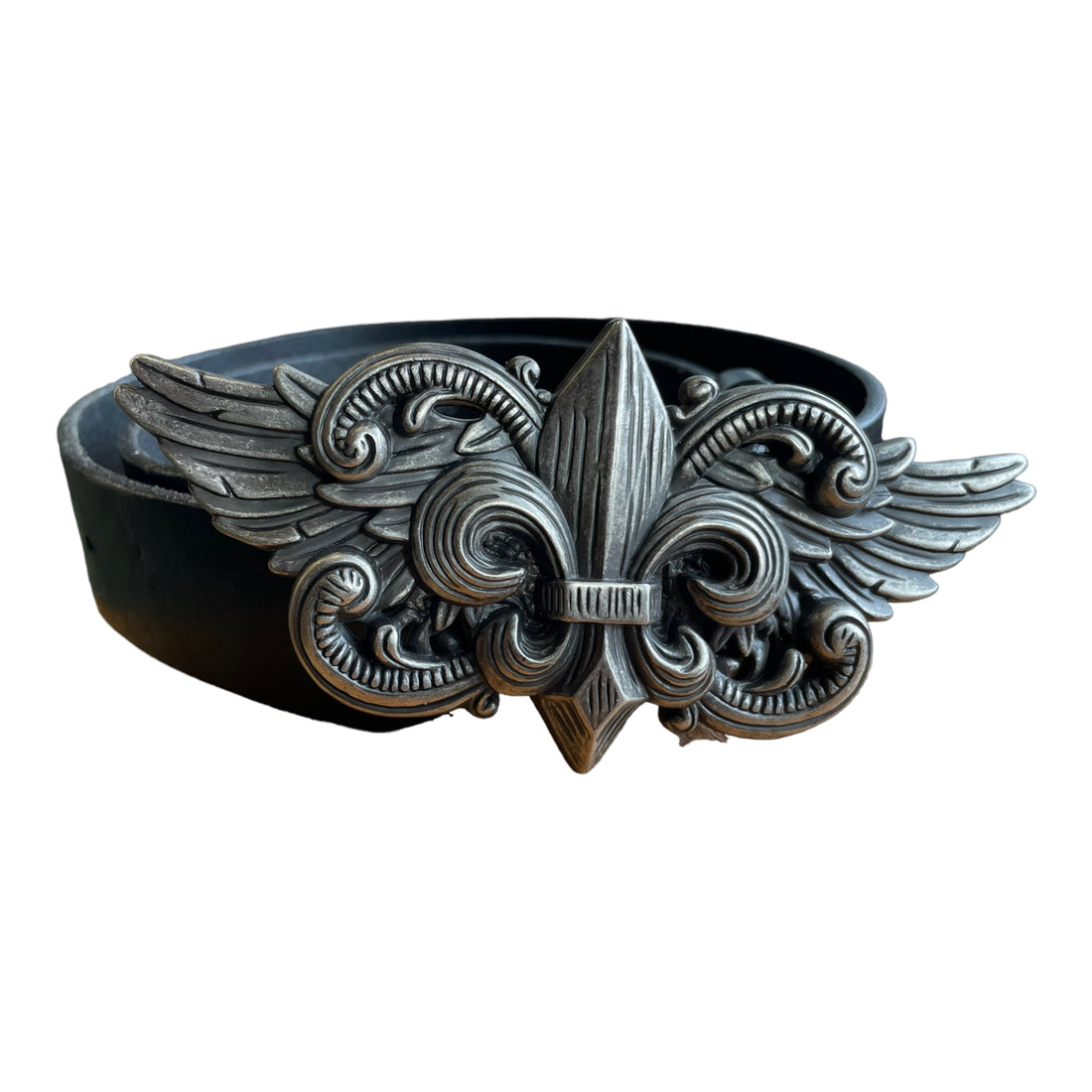 Y2K FLEUR DE LIS BELT BLACK - 2000S