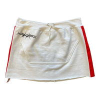 Y2K BARBED WIRE SWEAT SKIRT WHITE "LARGE" - 2000S