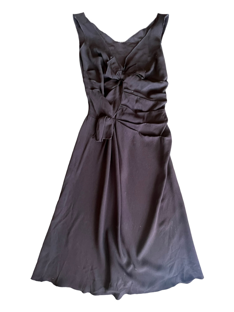 PRADA BOW COCKTAIL DRESS BLACK 'UK 38'