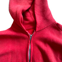 1970’S ZIP UP HOODIE HEATHERED RED - SMALL