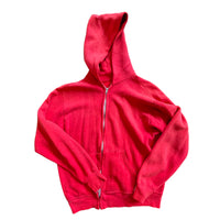 1970’S ZIP UP HOODIE HEATHERED RED - SMALL