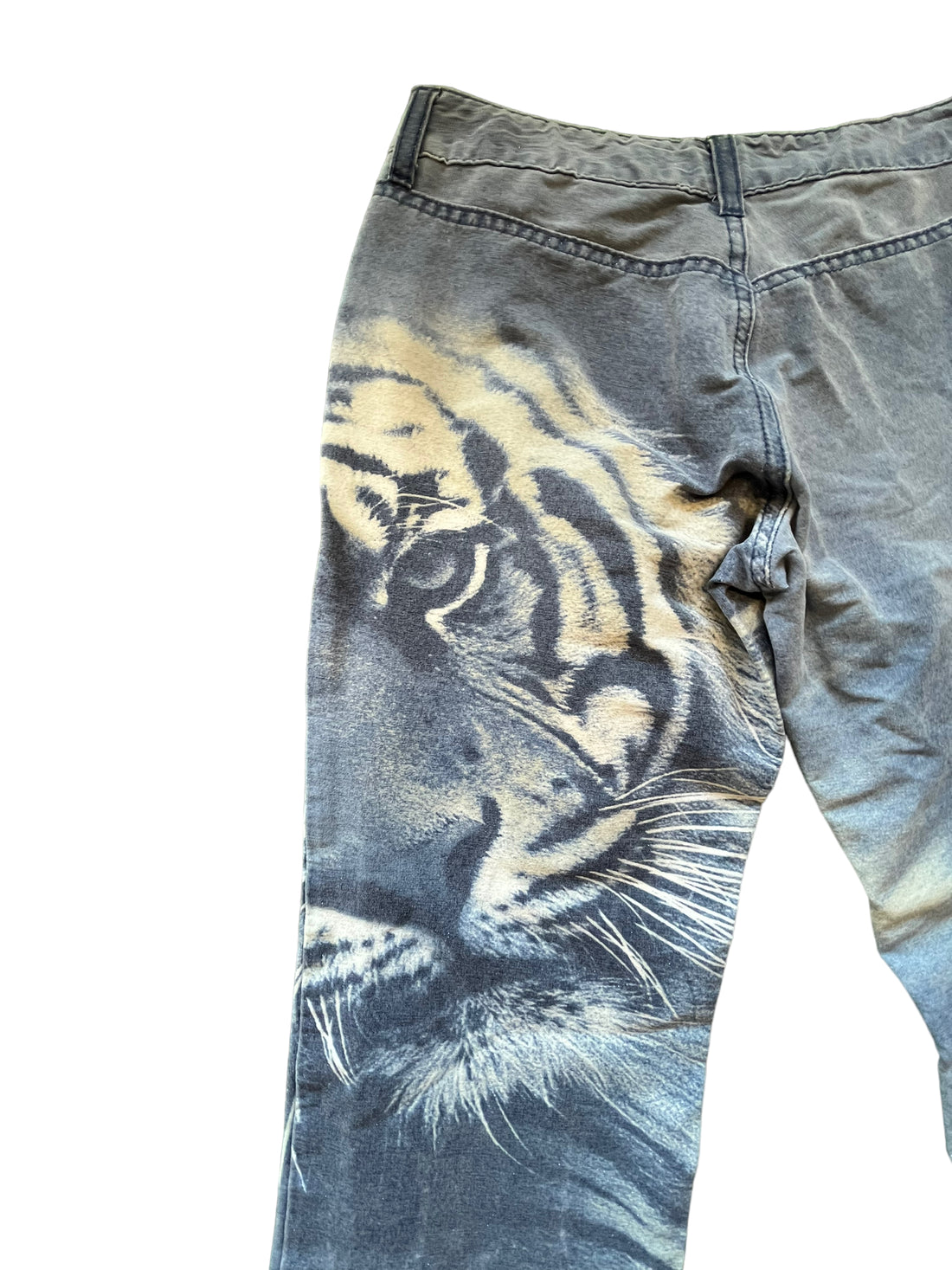 Y2K BONGO TIGER STRETCH PANTS BLUE - WAIST 26