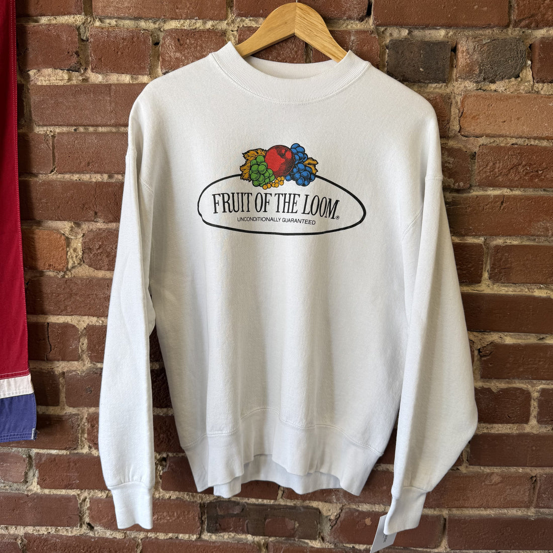 Vintage Fruit of the Loom Sweatshirt White Comfort Wear Mens Large