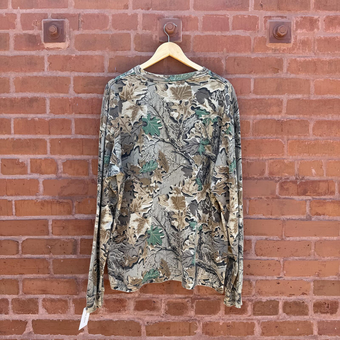 Vintage Single Stitch Camo T Shirt Long Sleeve Woodland Mens XXL