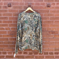Vintage Single Stitch Camo T Shirt Long Sleeve Woodland Mens XXL