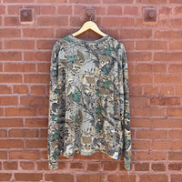 Vintage Single Stitch Camo T Shirt Long Sleeve Woodland Mens XXL