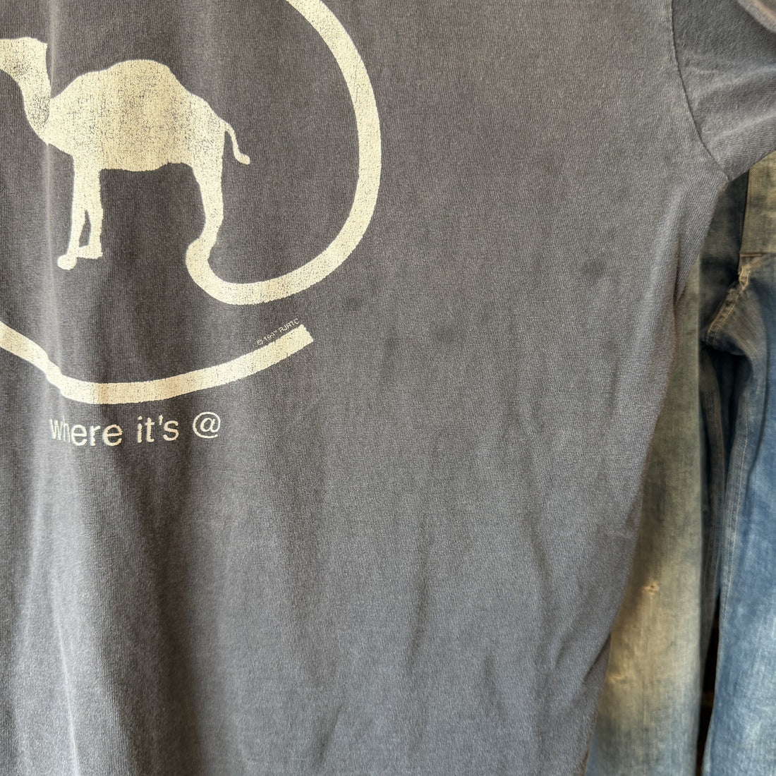Vintage 90s Camel T Shirt Where It’s At Graphic Tee Black Men’s XL