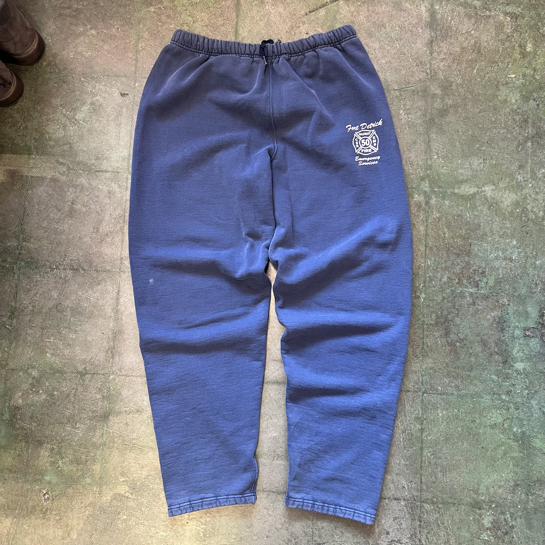 Vintage Baggy Sweatpants Made in USA Navy Blue Fort Detrick EMS Mens XL